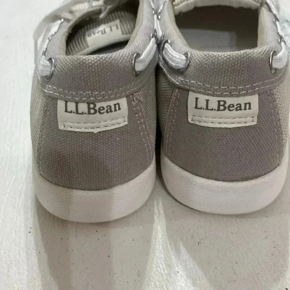 LL BEAN WO SIZE 8 TAUPE SLIP ON  BOAT SHOE EXCELLENT CLEAN CONDITION LACE UP - Picture 12 of 15
